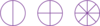 Three circles, one divided into halves, one into quarters, one into eighths.