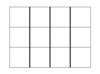 A blank rectangular three by four grid, emphasising the four columns.