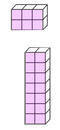 A block of 2 by 3 (6) cubes and a block of 7 by 2 (14) cubes.