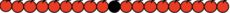 19 red apples in a line with the 10th apple coloured black