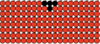 8 rows of 19 red apples in lines with the 9th, 10th and 11th apples in the first row and the 10th apple in the second row coloured black